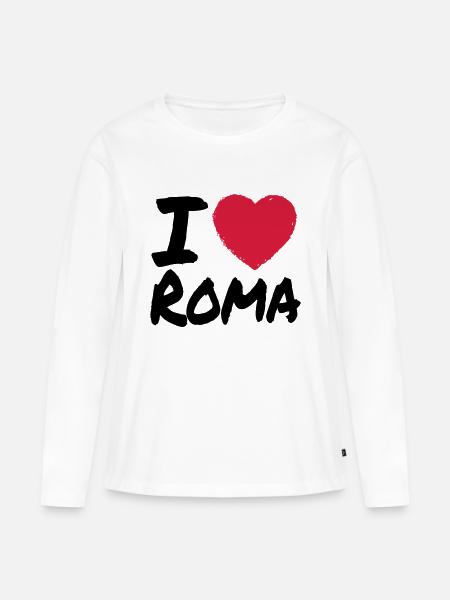 I Love Roma - Frauen Premium Bio Langarmshirt - Weiß