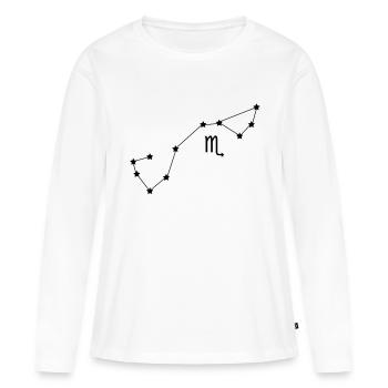 zodiaque le Scorpion - T-shirt manches longues Premium bio Femme - blanc - Devant - Julia (174cm)