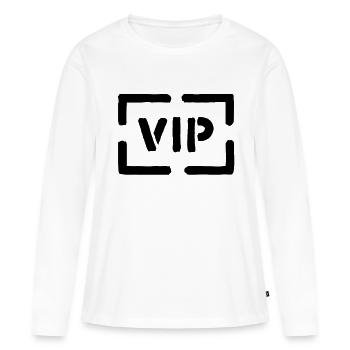 VIP - T-shirt manches longues Premium bio Femme - blanc - Devant - Julia (174cm)