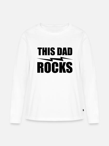 this dad rocks - Frauen Premium Bio Langarmshirt - Weiß