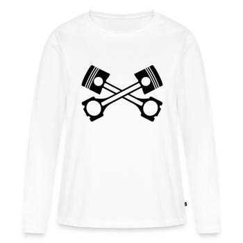 pistons - Women's Premium Organic Long Sleeve Shirt - white - Front - Julia (174cm)