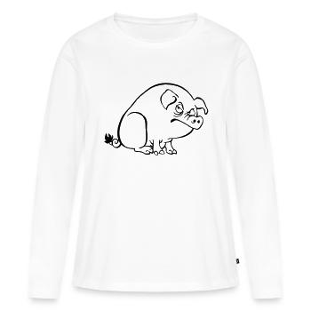 Alte Sau - Frauen Premium Bio Langarmshirt - Weiß - Vorne - Julia (174cm)