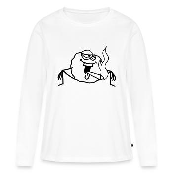 bekifft kiffen kiffer stoned hanf weed rauchen joi - Frauen Premium Bio Langarmshirt - Weiß - Vorne - Julia (174cm)