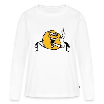 bekifft kiffen kiffer stoned hanf weed rauchen joi - Frauen Premium Bio Langarmshirt - Weiß - Vorne - Julia (174cm)