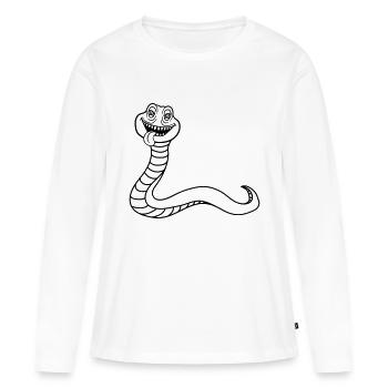 schlange gesicht kopf monster boese gefaehrlich la - Frauen Premium Bio Langarmshirt - Weiß - Vorne - Julia (174cm)