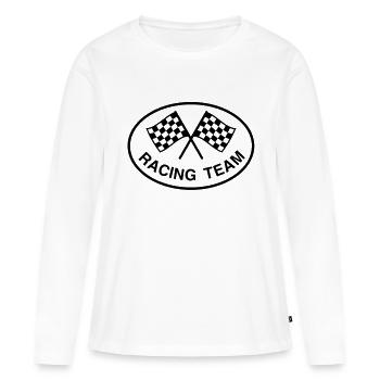 Racing Team, einfarbig - Frauen Premium Bio Langarmshirt - Weiß - Vorne - Julia (174cm)