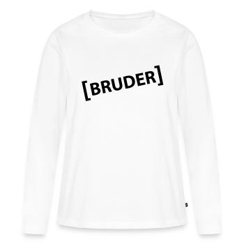Frère - T-shirt manches longues Premium bio Femme - blanc - Devant - Julia (174cm)