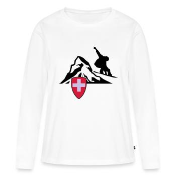 Matterhorn Zermatt Suisse - T-shirt manches longues Premium bio Femme - blanc - Devant - Julia (174cm)