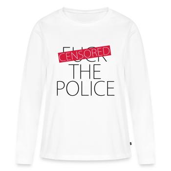 Fuck The Police - censurée - T-shirt manches longues Premium bio Femme - blanc - Devant - Julia (174cm)