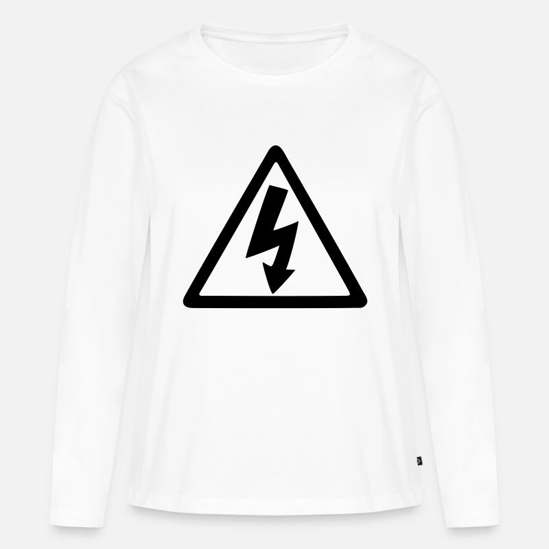 Blitz - Frauen Premium Bio Langarmshirt - Weiß