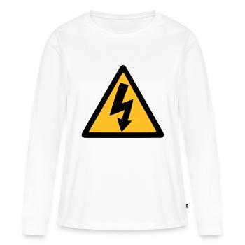 lightning thunder - Women's Premium Organic Long Sleeve Shirt - white - Front - Julia (174cm)