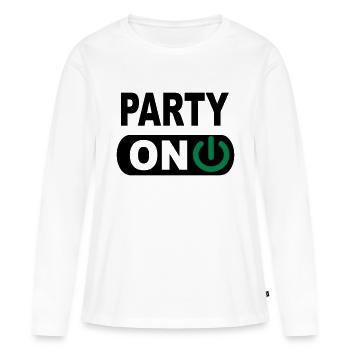 Party - Frauen Premium Bio Langarmshirt - Weiß - Vorne - Julia (174cm)