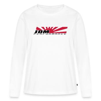 JDM PERFORMANCE Japan Rising Sun - Frauen Premium Bio Langarmshirt - Weiß - Vorne - Julia (174cm)