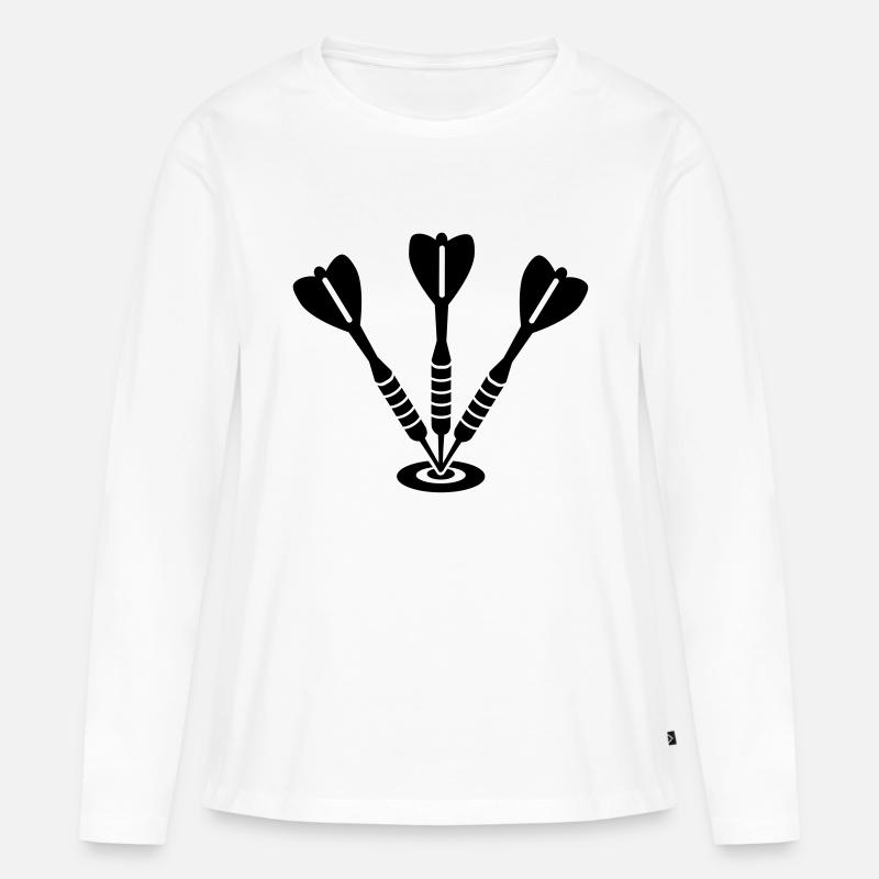 Darts - Frauen Premium Bio Langarmshirt - Weiß