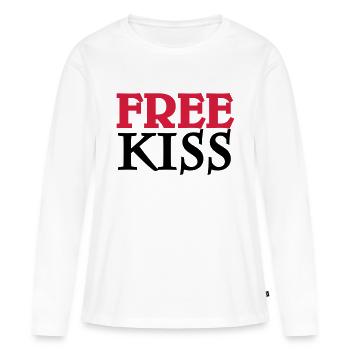 Free Kiss - T-shirt manches longues Premium bio Femme - blanc - Devant - Julia (174cm)