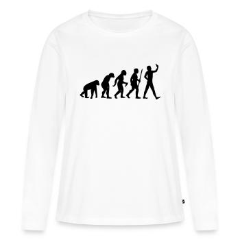 Evolution #Selfie - T-shirt manches longues Premium bio Femme - blanc - Devant - Julia (174cm)