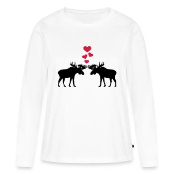 Élan - T-shirt manches longues Premium bio Femme - blanc - Devant - Julia (174cm)