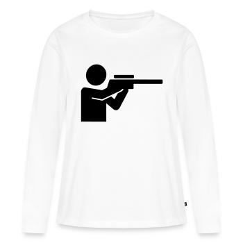 Chasseur - T-shirt manches longues Premium bio Femme - blanc - Devant - Julia (174cm)