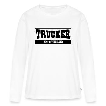 Trucker Fernfahrer Lastwagen Geburtstag - Frauen Premium Bio Langarmshirt - Weiß - Vorne - Julia (174cm)