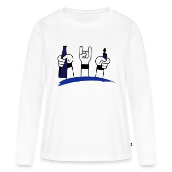 Festival - Frauen Premium Bio Langarmshirt - Weiß - Vorne - Julia (174cm)