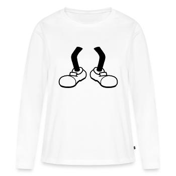 clipart 2 beine ohne koerper comic cartoon fuss sc - Frauen Premium Bio Langarmshirt - Weiß - Vorne - Julia (174cm)