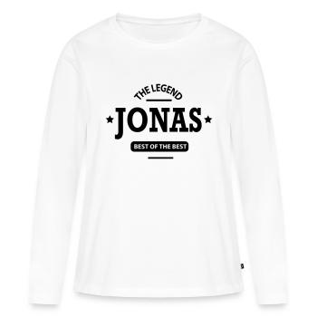 jonas - Frauen Premium Bio Langarmshirt - Weiß - Vorne - Julia (174cm)