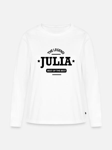 julia - Frauen Premium Bio Langarmshirt - Weiß