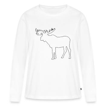 Elch - Moose - Frauen Premium Bio Langarmshirt - Weiß - Vorne - Julia (174cm)