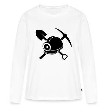mineur - T-shirt manches longues Premium bio Femme - blanc - Devant - Julia (174cm)
