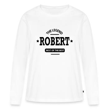 robert - Frauen Premium Bio Langarmshirt - Weiß - Vorne - Julia (174cm)