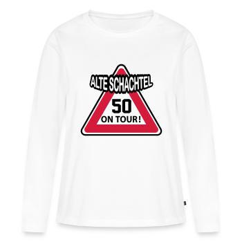 Geburstag Frau Alte Schachtel 50 Birthday - Frauen Premium Bio Langarmshirt - Weiß - Vorne - Julia (174cm)
