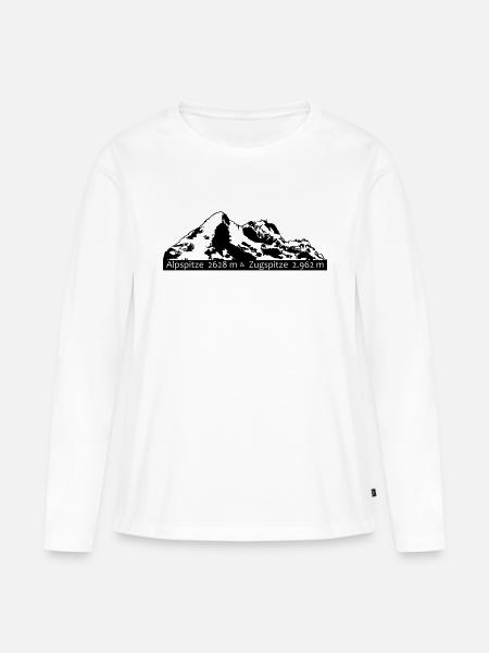Alpspitze Zugspitze - Frauen Premium Bio Langarmshirt - Weiß