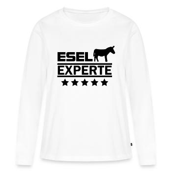 Esel Experte - Frauen Premium Bio Langarmshirt - Weiß - Vorne - Julia (174cm)