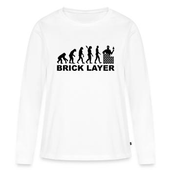 Brick layer - Women's Premium Organic Long Sleeve Shirt - white - Front - Julia (174cm)