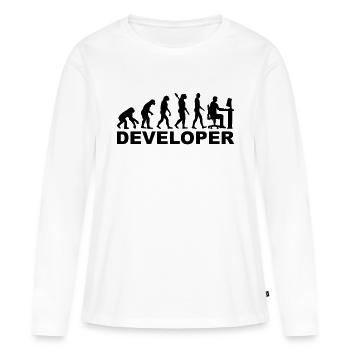 Developer - Women's Premium Organic Long Sleeve Shirt - white - Front - Julia (174cm)