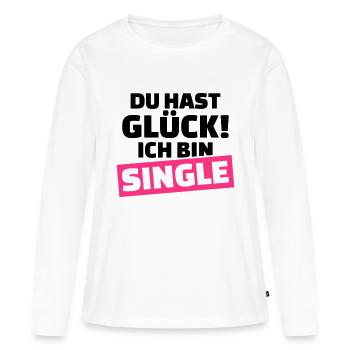 Single - Frauen Premium Bio Langarmshirt - Weiß - Vorne - Julia (174cm)