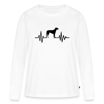 Rhodesian Ridgeback - T-shirt manches longues Premium bio Femme - blanc - Devant - Julia (174cm)