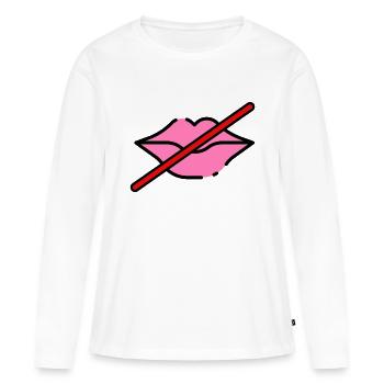 Kissing prohibited. No kissing. gift - Women's Premium Organic Long Sleeve Shirt - white - Front - Julia (174cm)