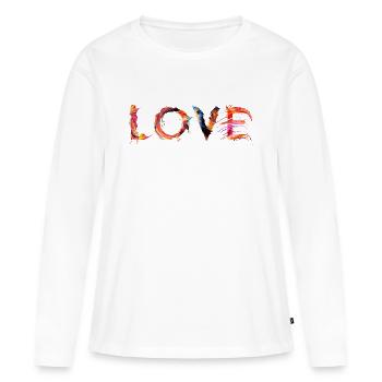 Love - T-shirt manches longues Premium bio Femme - blanc - Devant - Julia (174cm)