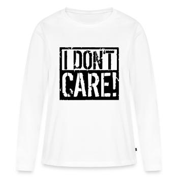 I do not care - Women's Premium Organic Long Sleeve Shirt - white - Front - Julia (174cm)