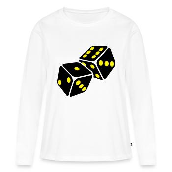 cubes - T-shirt manches longues Premium bio Femme - blanc - Devant - Julia (174cm)