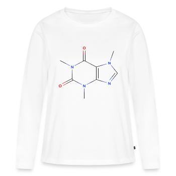 KoffeinMolekül - Farbige Strukturformel - Frauen Premium Bio Langarmshirt - Weiß - Vorne - Julia (174cm)