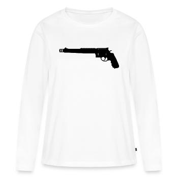 Smith & Wesson Revolver 500 S&W Revolver à tambour. - T-shirt manches longues Premium bio Femme - blanc - Devant - Julia (174cm)