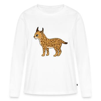 Luchs - Frauen Premium Bio Langarmshirt - Weiß - Vorne - Julia (174cm)