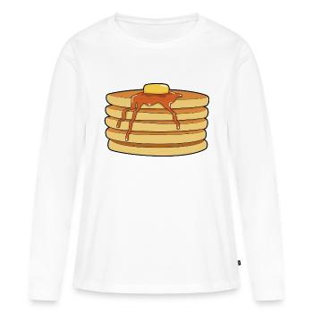 Pfannkuchen - Frauen Premium Bio Langarmshirt - Weiß - Vorne - Julia (174cm)