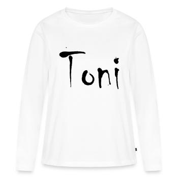 Toni - Frauen Premium Bio Langarmshirt - Weiß - Vorne - Julia (174cm)