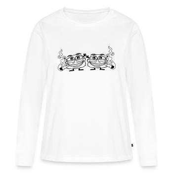 Équipe Hemp Smoking Monsters - T-shirt manches longues Premium bio Femme - blanc - Devant - Julia (174cm)