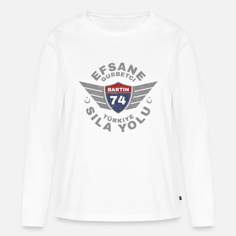 Bartin - Frauen Premium Bio Langarmshirt - Weiß