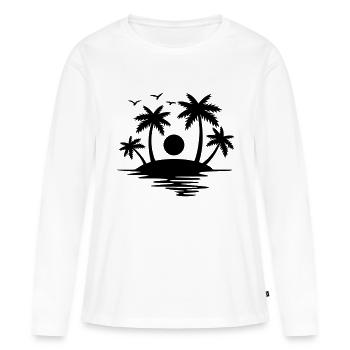 Paradise Island - Women's Premium Organic Long Sleeve Shirt - white - Front - Julia (174cm)