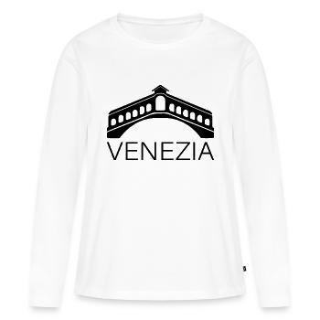 Venise - T-shirt manches longues Premium bio Femme - blanc - Devant - Julia (174cm)
